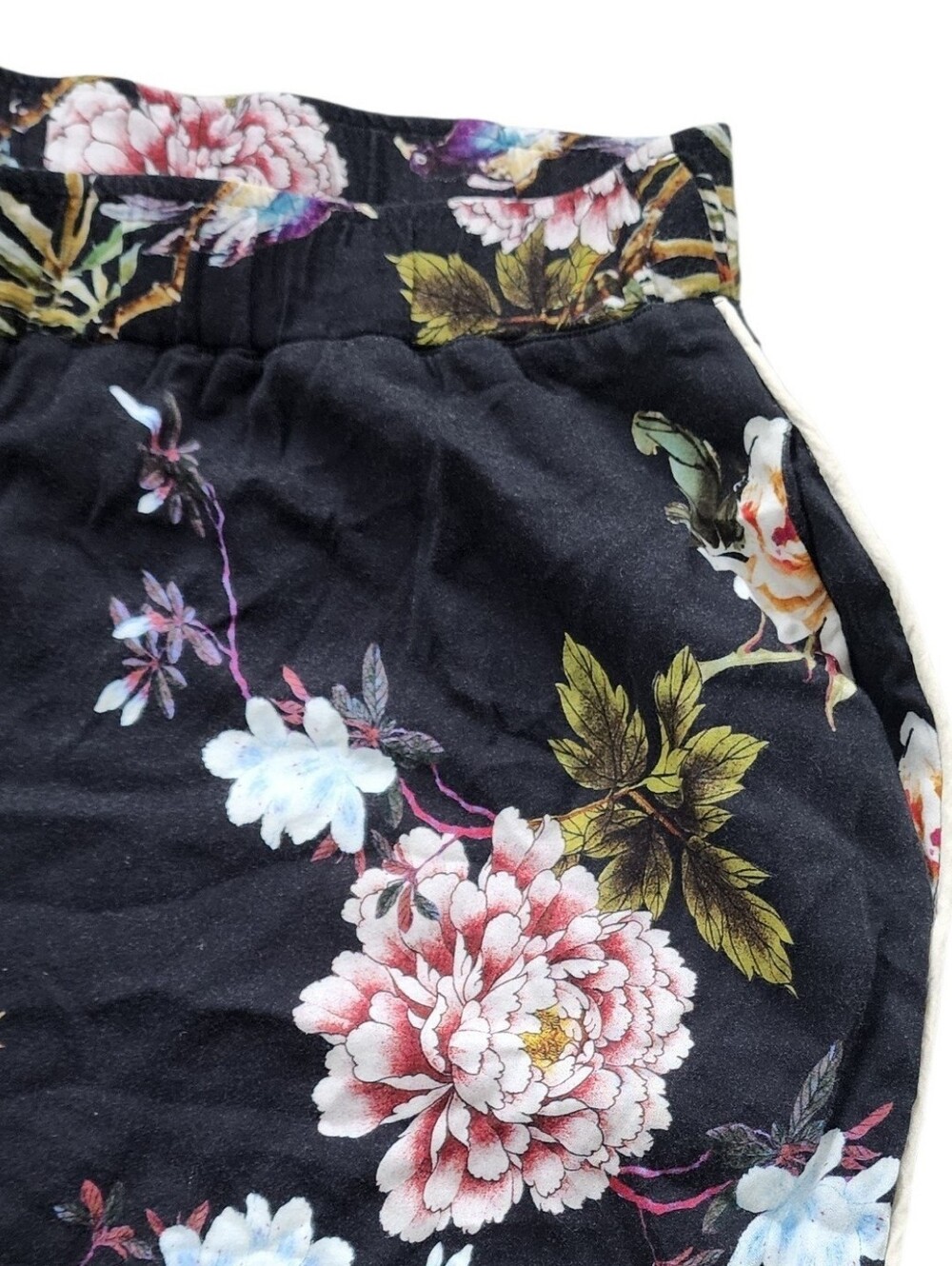 Johnny Was Black Floral Wide-Leg Pull-On Pants - Picture 6 of 11